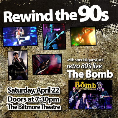 REWIND The 90's with special guests The Bomb, 'Retro 80's Live'